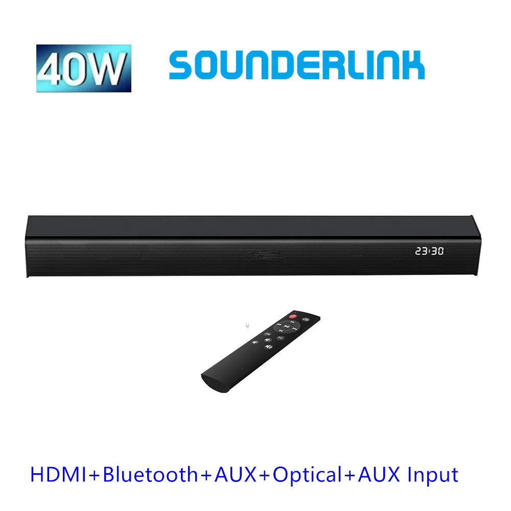 Ultra slim Bluetooth TV Sound bar 23.6 inch wireles speaker builtin