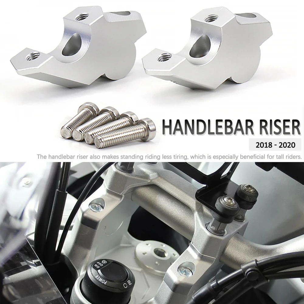 Silver CNC Motorcycle Handlebar Handle Bar Riser Handlebars Clamp For