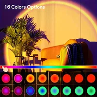 1pc Vibrant Sunset Projection Light - 16-Color Spectrum, USB Remote Control, Dynamic Color Changing LED Light -Creates Warm Home 4