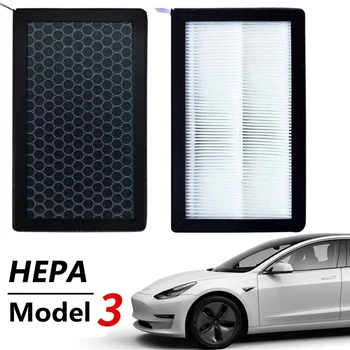 Confezione da 2 filtri HEPA per abitacolo con carbone attivo per Tesla Model 3, filtro di ricambio per aria condizionata, ricambi per interni auto