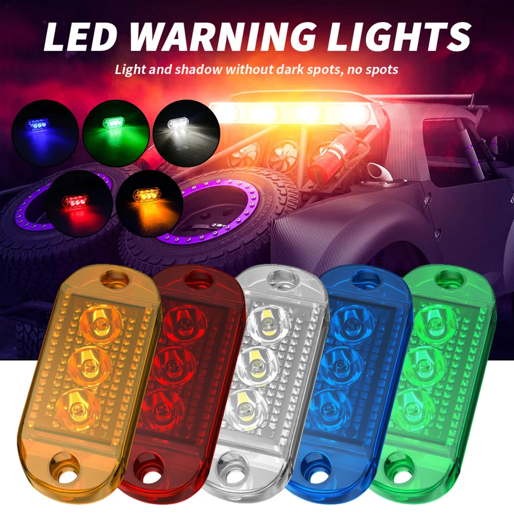 

1x DC12-24V LED Side Marker Lights White/ Yellow/ Red/ Blue/ Green Sidelights Fits For Most Buses/Trucks/Trailers/Lorries 2lines