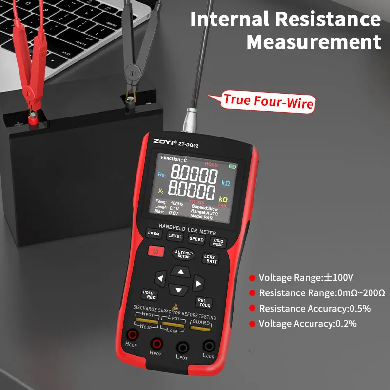 ZOYI DQ01/DQ02 Handheld Digital Bridge Capacitance Inductance Resistance Multimeter Tester ESR Calibration With battery meter