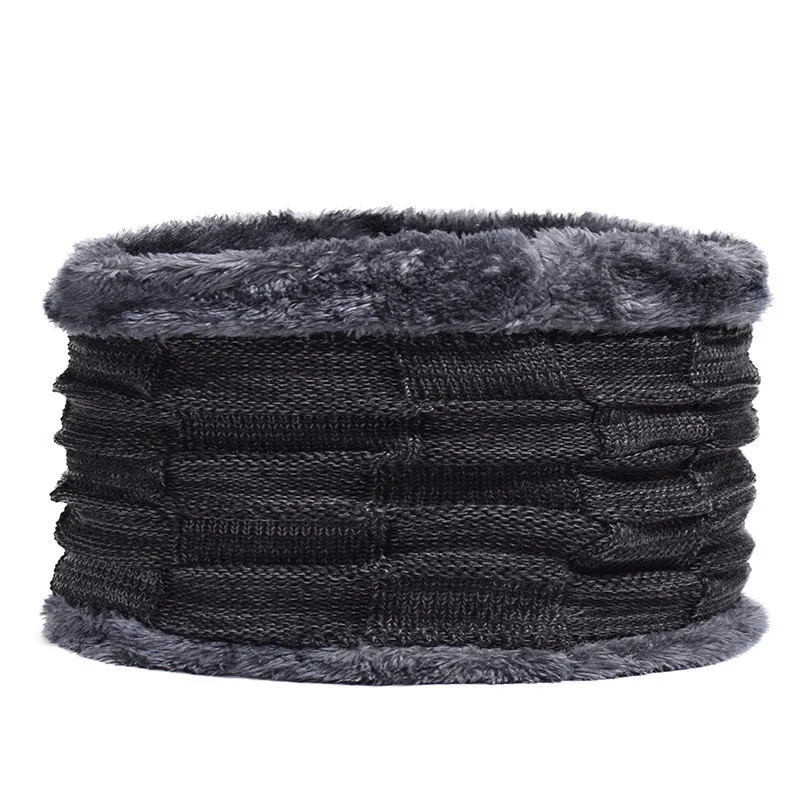 Klassischer warmer Mützenbezug für Herbst und Winter, Schal-Set, Wollmütze, winddichte Nadel zum Radfahren, geeignet für Männer und Frauen – Detail 12