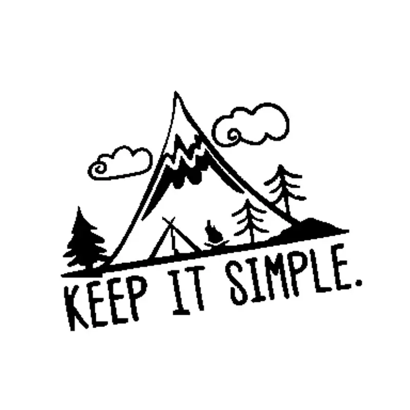 

Car Sticker Interesting Camping in Mountain Keep It Simple Vivid Window Auto Exterior Accessories Vinyl Decals,15CM