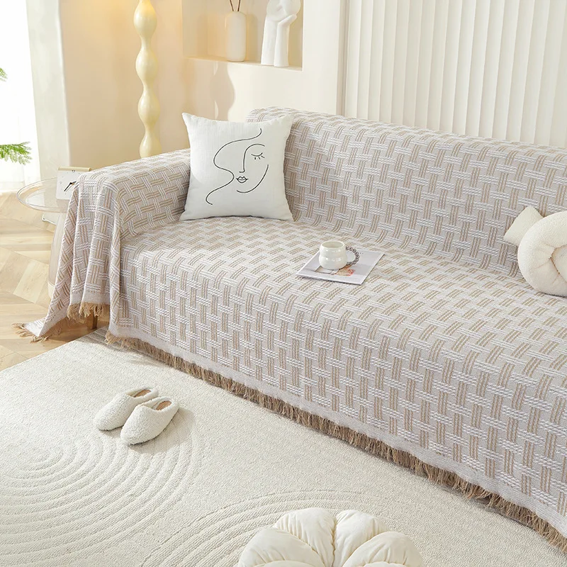 Nordic Cotton Linen Sofa Covers Four Seasons General Sofa Towel Cover all-purpose all-wrapped Sofa Cover Sofa Blanket 6