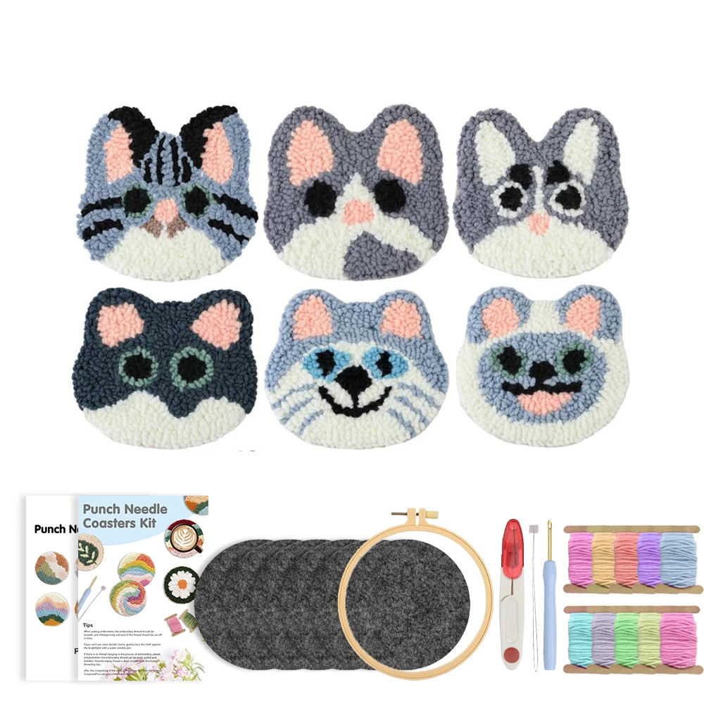 Kit Broderie Décorative Monsieur Chat – French Kits – Diamètre 10 Cm – Neuf