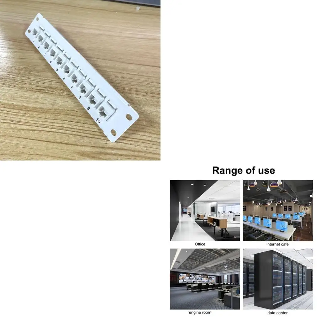 19인치 랙마운트 또는 벽걸이 10포트 네트워크 패치 패널(CAT6 RJ45 패치..
