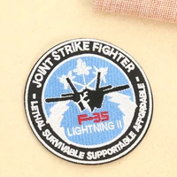 2Pcs Fighter Airbone USA Air Force F35 Lightning II Embroidery Patch Iron on Applique Sewing Accessories Patchwork Fabric DIY - Image 3