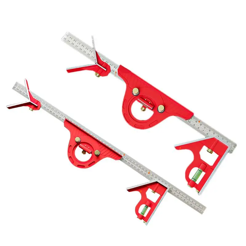 

Квадратная линейка из нержавеющей стали, многофункциональный регулируемый раздвижной квадратный транспортир, 16 дюймов