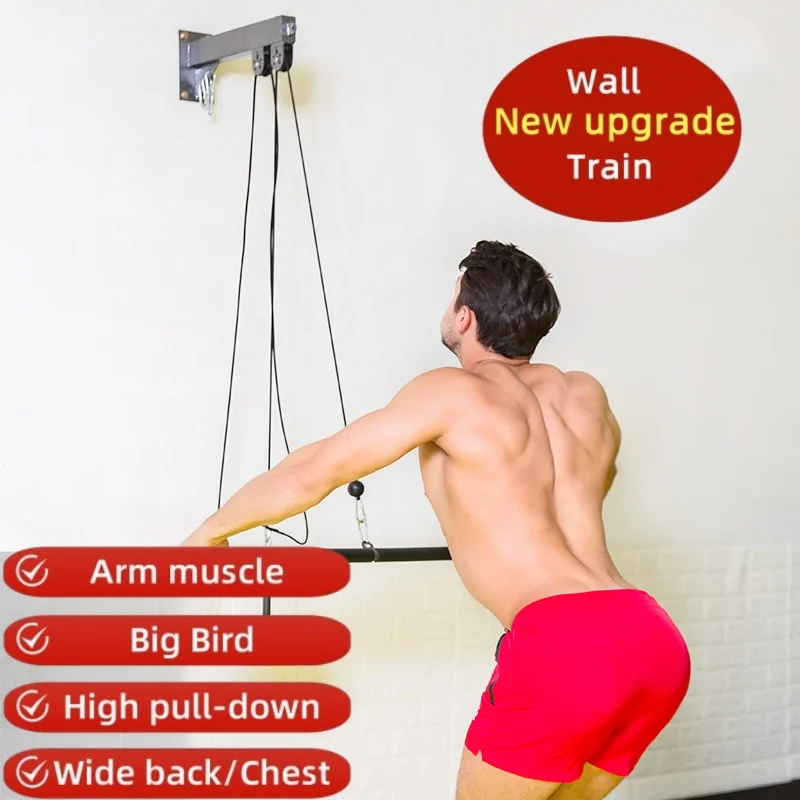 홈 피트니스 콤보 세트 ? 랫 풀다운, 가슴, 등, 삼두근 근력 강화를 위한 하이 풀리 트레이너