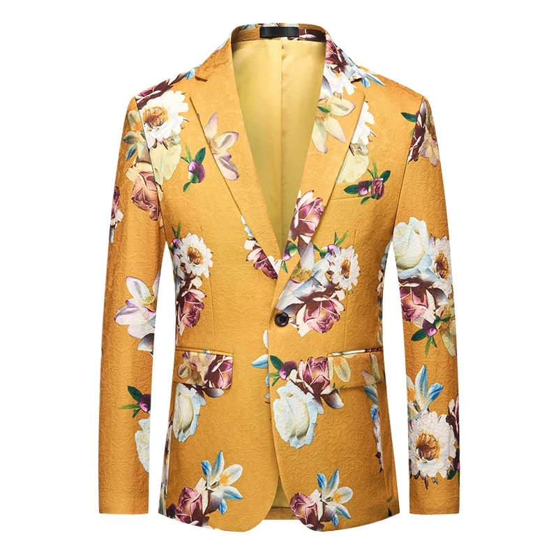 New Trend Fashion Handsome Trend with British Style Phoenix Pattern Autumn and Winter Men's Suit Coat Casual  Blazer Masculino