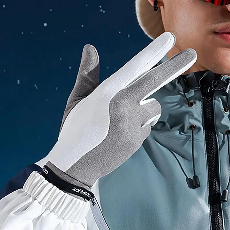 Ski handschuhe Liner Schneemobil Fäustlinge thermische dicke Schnee handschuhe für Männer Touchscreen Winter handschuhe Anti-Rutsch-Finger offene Handschuhe