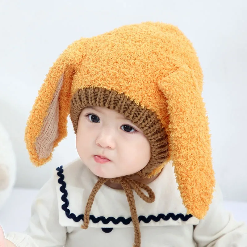 Winter Plush Baby Bunny Hat Thick Warm Infant Ear Protection Cap Headgear Cute Rabbit Kids Beanie 0-3Y Boy Girl Kids Bonnet