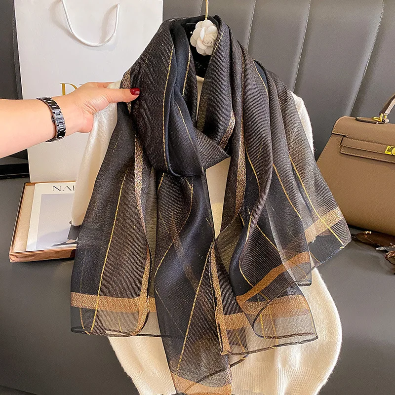 2024 Solid Silk wool scarf for Women Shawls Scarves Summer Lady Hijab Winter Fashion Warm Long Bandana Foulard Pashmina Poncho 6