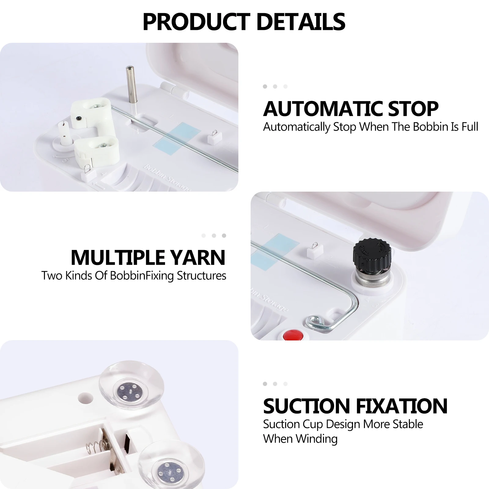 Electric Bobbin Winder Portable Bobbin Winder with Handle Automatic Bobbin Winder Machine Sewing Winding Tool