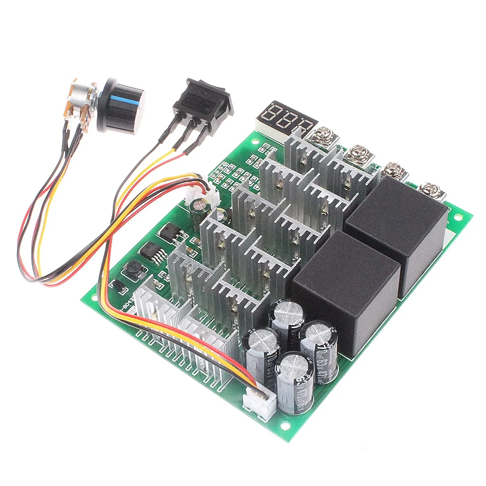DC10V-55V Motor Speed Controller Digital Display 60A Forward Reverse Converter 100A Max with Knob Switch Electrical Equipment