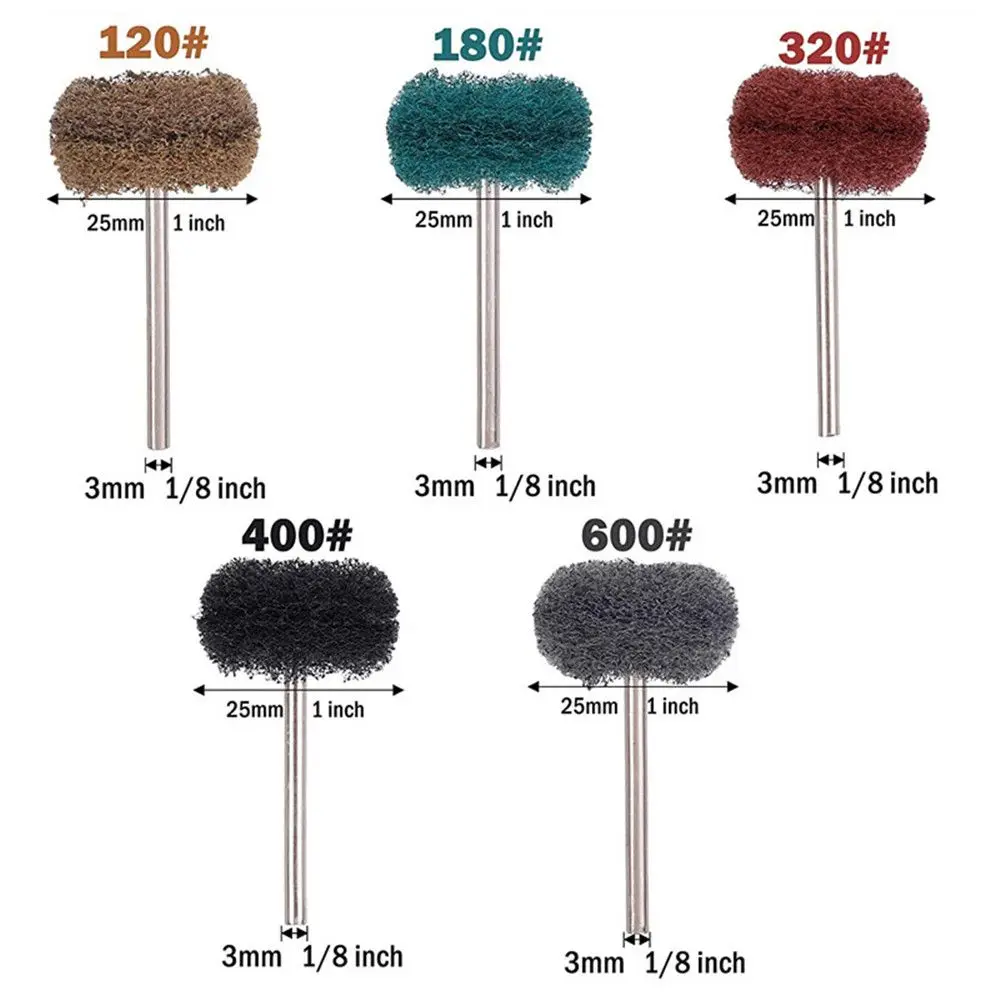 10pcs Mini Drill Abrasive Brush Nylon ing Polishing Wheel With 3mm Shank For Dremel Rotary Tool Accessories Set