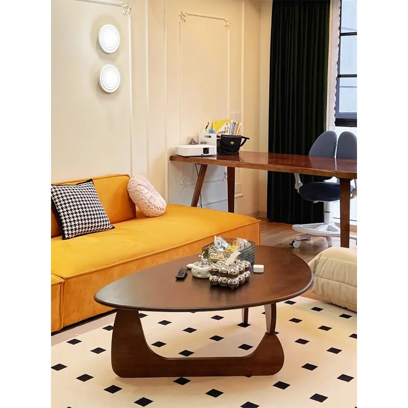 

Log Style Tea Table Japanese Style Simple Modern Small Apartment Balcony Triangle Shaped Table