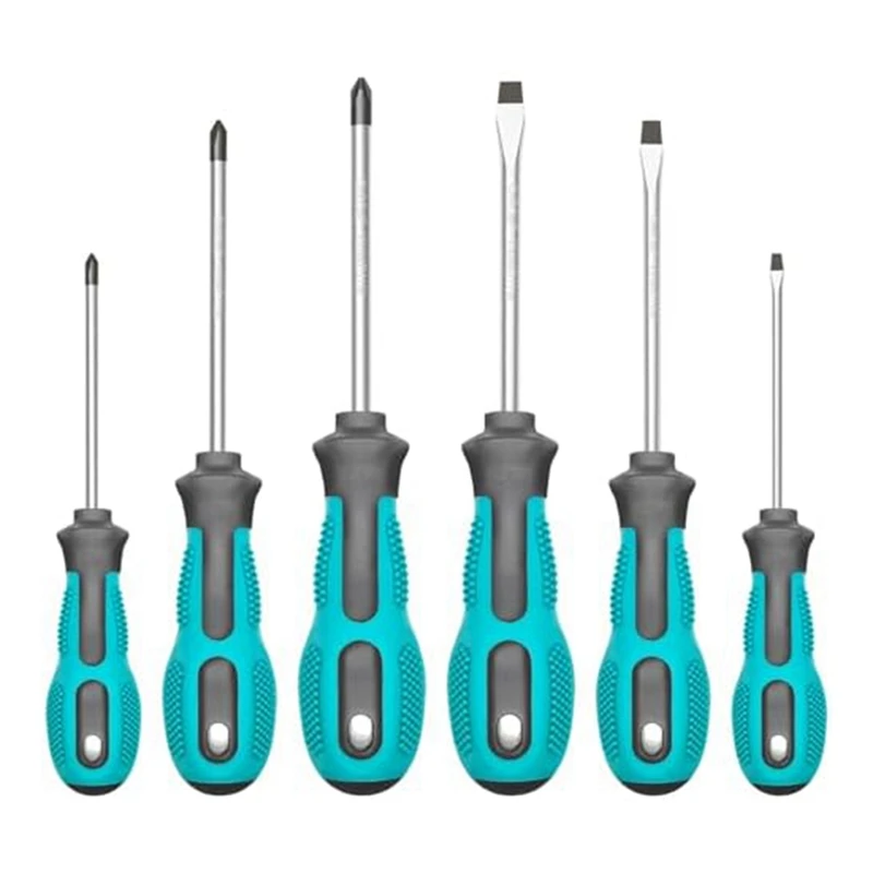 

6 Piece Screwdriver Set Magnetic Screwdriver Set As Shown Metal Anti-Slip Pad Grip Nut Screwdriver Repair Tool Set. Gift