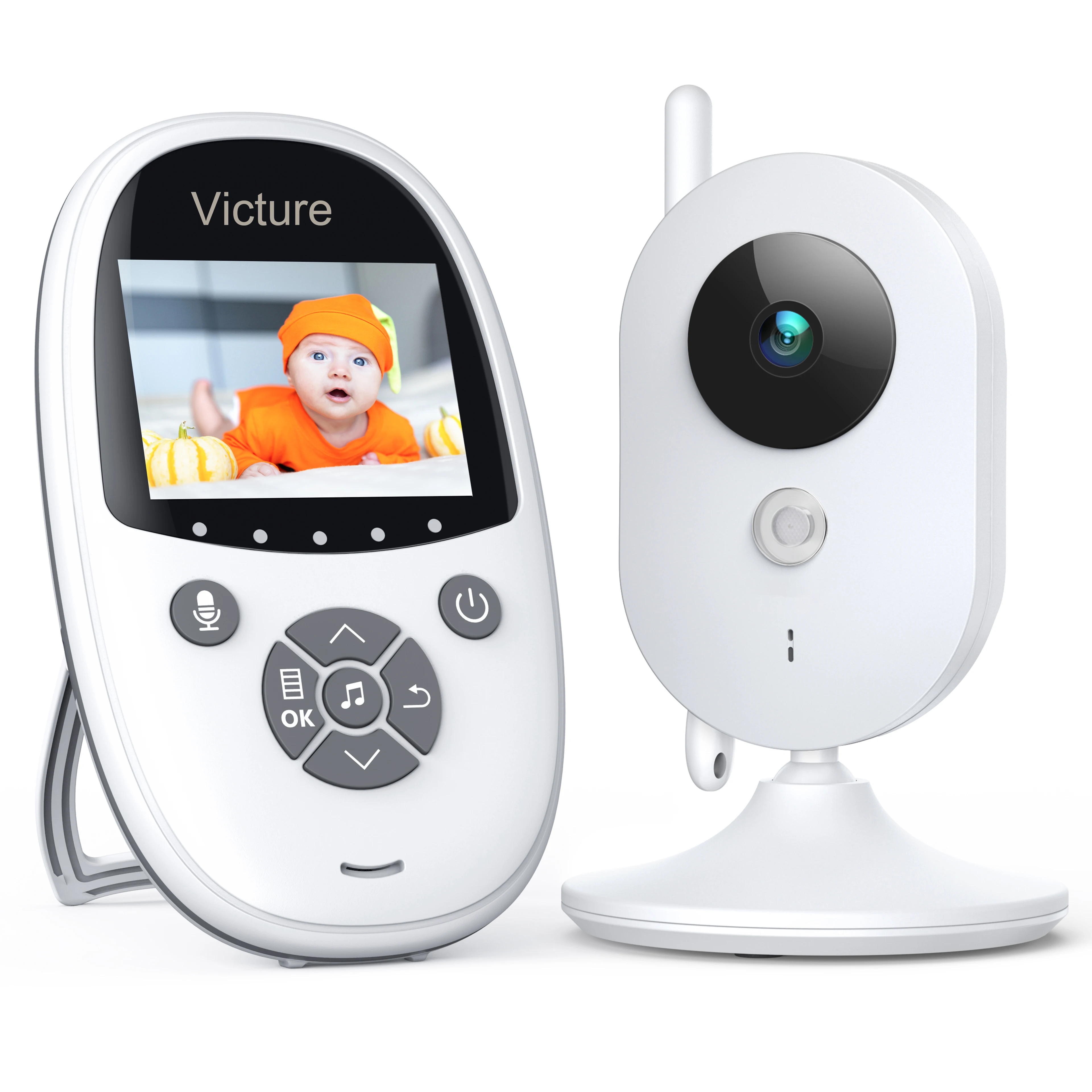 2.4" LCD Wireless Baby Monitor Night Vision Camera Temperature Sensor 2 Way Talk 