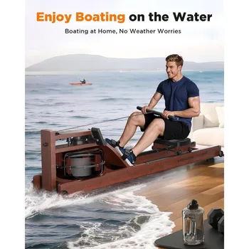 YOSUDA Water Rowing Machines for Home Use- Foldable Rower Machine 400LBS Weight Capacity with Dedicated Monitor & Bluetooth APP 4