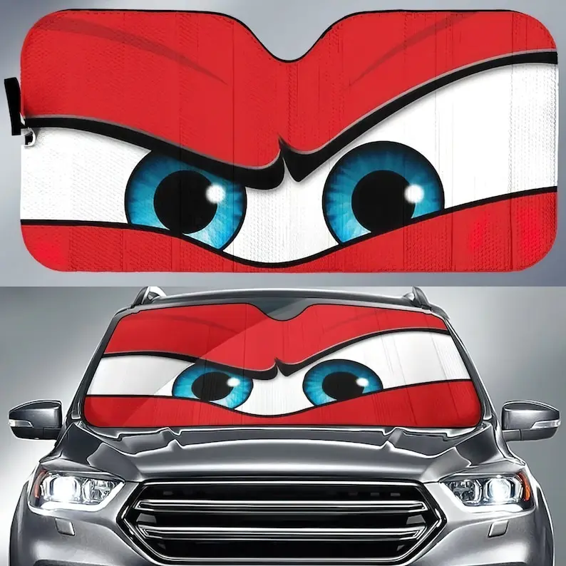 Cartoon Eyes Sunshade, Sun Shade For Car, Custom Car Windshield Sun