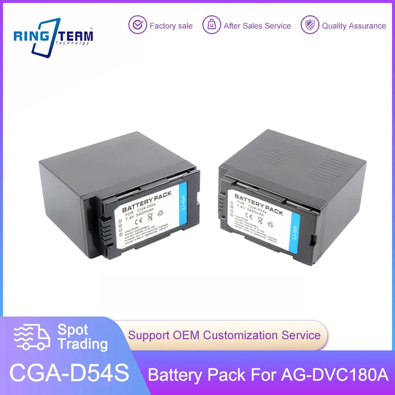 Pacco Batteria 5400Mah Cga-D54S D54S Per Panasonic Ag-Ac8Pj Ag-Ac90A Ag-Hpx250 Hc-X1000 Ag-Hpx255