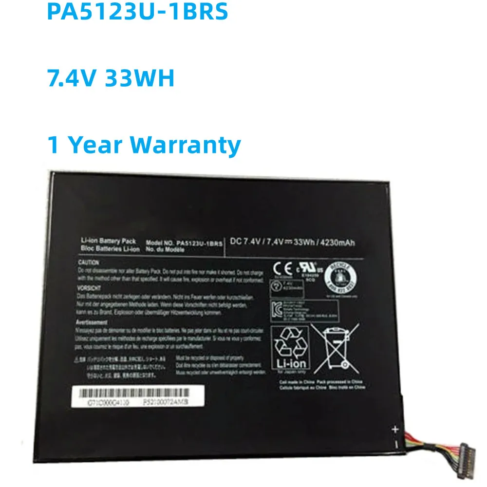 New 7.4v 33wh Pa5123u1brs Laptop Battery For Toshiba Excite Pro At300 H000046730123690 At10le