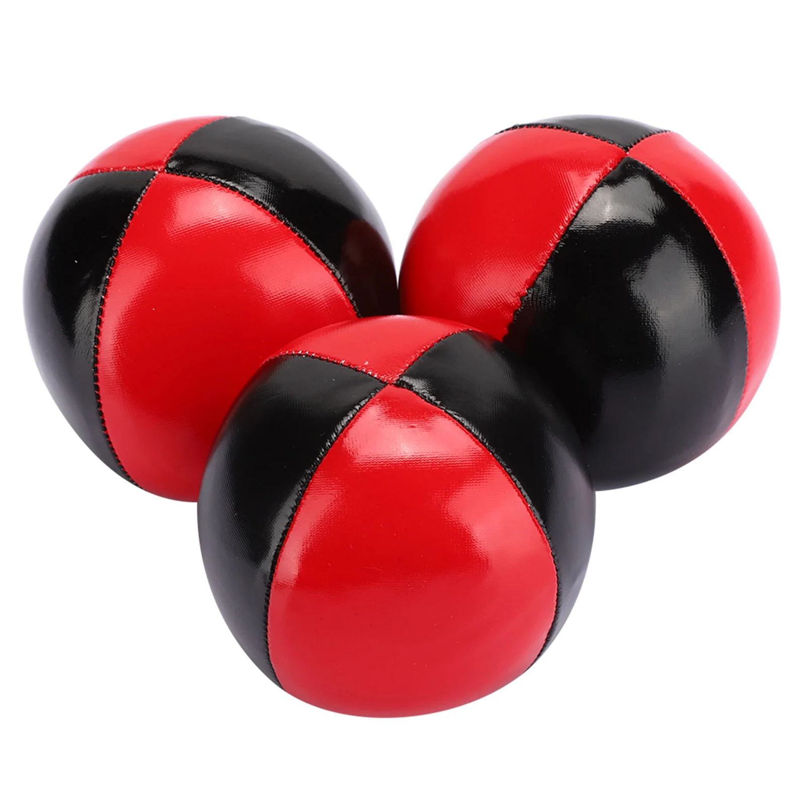ZK30 3PCS Red Black PU Leather High End Portable EPS Fine Colloidal Particle Juggling Ball