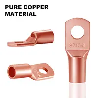 130PCS แหวนทองแดง Terminal ลวด Lugs ชุด SC6-35 Lug Bare สายจีบ/บัดกรี Connector Terminal 66 ท่อหดความร้อน 3