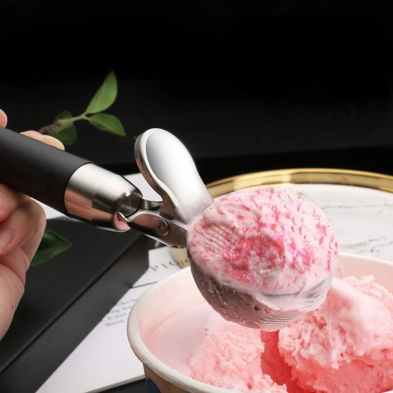New Ice Cream Scoops Stacks Stainless Steel Ice Cream Digger Non-Stick Fruit Ball Maker Watermelon Spoon Tools 1pc