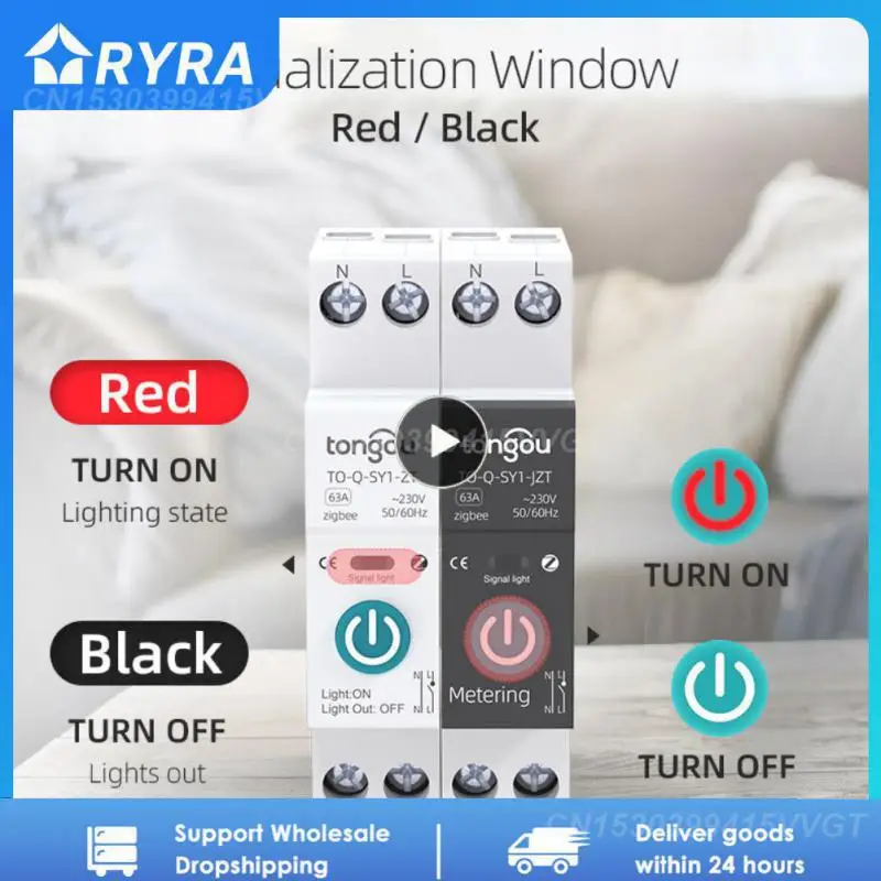 Wifi Smart Circuit Breaker Power Metering 1P 63A Guida Din Per Smart Home Wireless Remote Control Smart Switch Tramite App Tongou