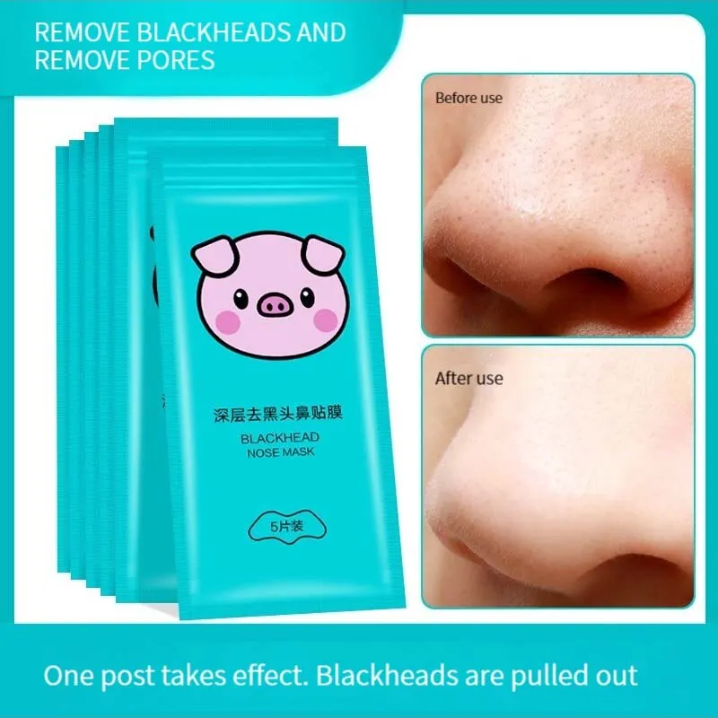 5PCS Blackhead Removal Nasal Strip Acne Magic Powerful Adsorption Mite Remover Deep Cleaning Pore Shrinking Smooth Skin 5