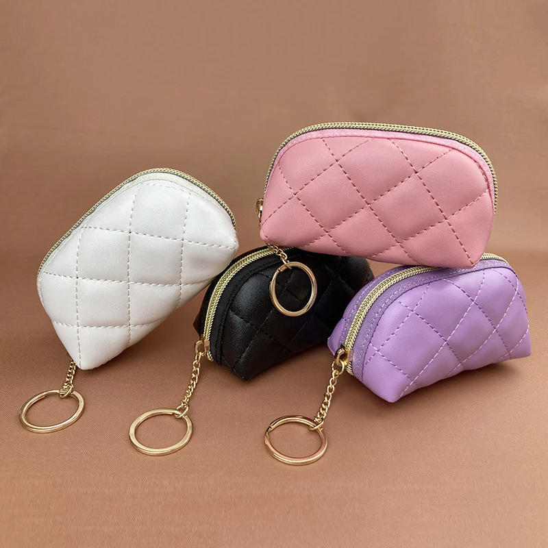 New Fashion Pu Keychain Mini Wallet Ladies Car Key Holder Coin