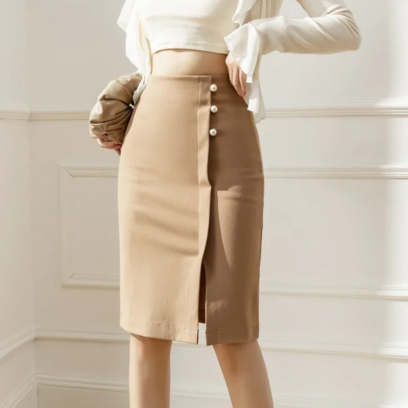S-5XL Sexy Black Skirt Women 2024 Fashion Elegant High Waist