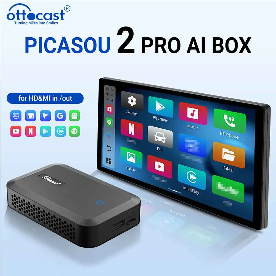 OTTOCAST PICASOU 2 PRO Wireless CarPlay Android AI Box TV