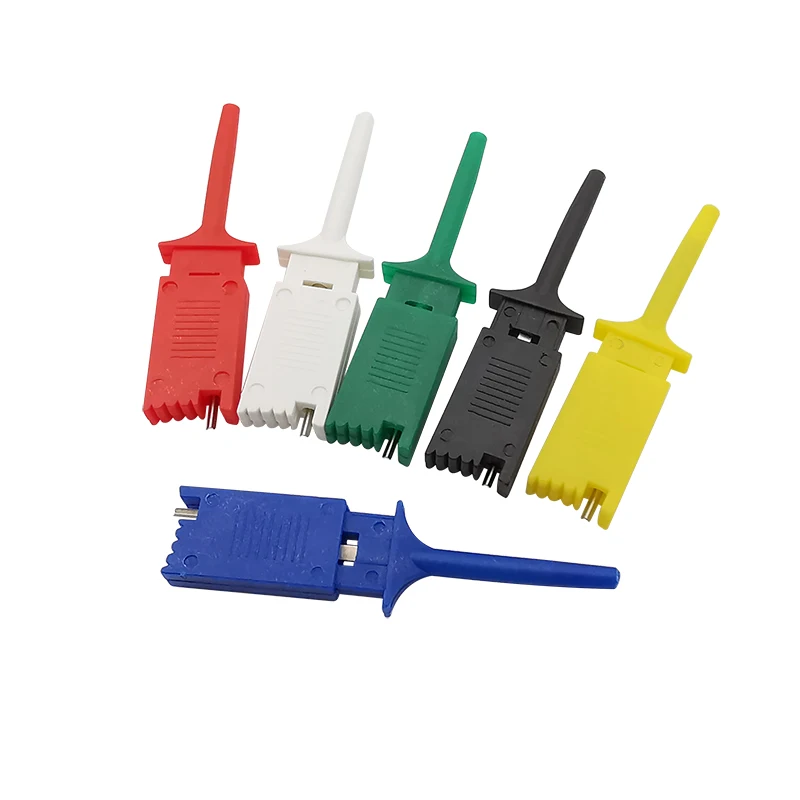 Ganci Di Prova Clip Per Analizzatori Logici Test Elettronici Grabber Flat Test Hook Connection Rosso Bianco Blu Verde Nero Giallo