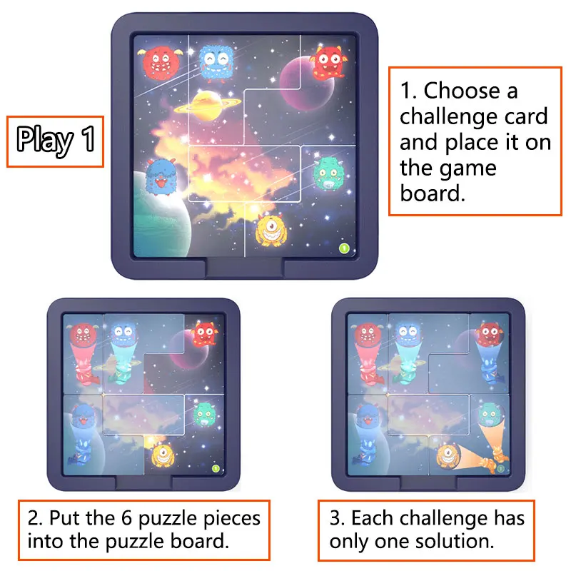 Montessori Logical Thinking Training Board Games Capture Monsters Puzzles Games Sensory Learning Educational Toys For Children