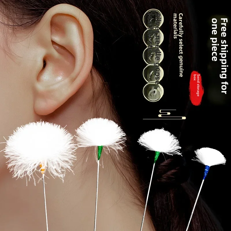 Professional Earwax Removal Tools Needle Goose Feather Sticks Large Medium Small Sizes Earwax Removal Suit Ear Cleaning