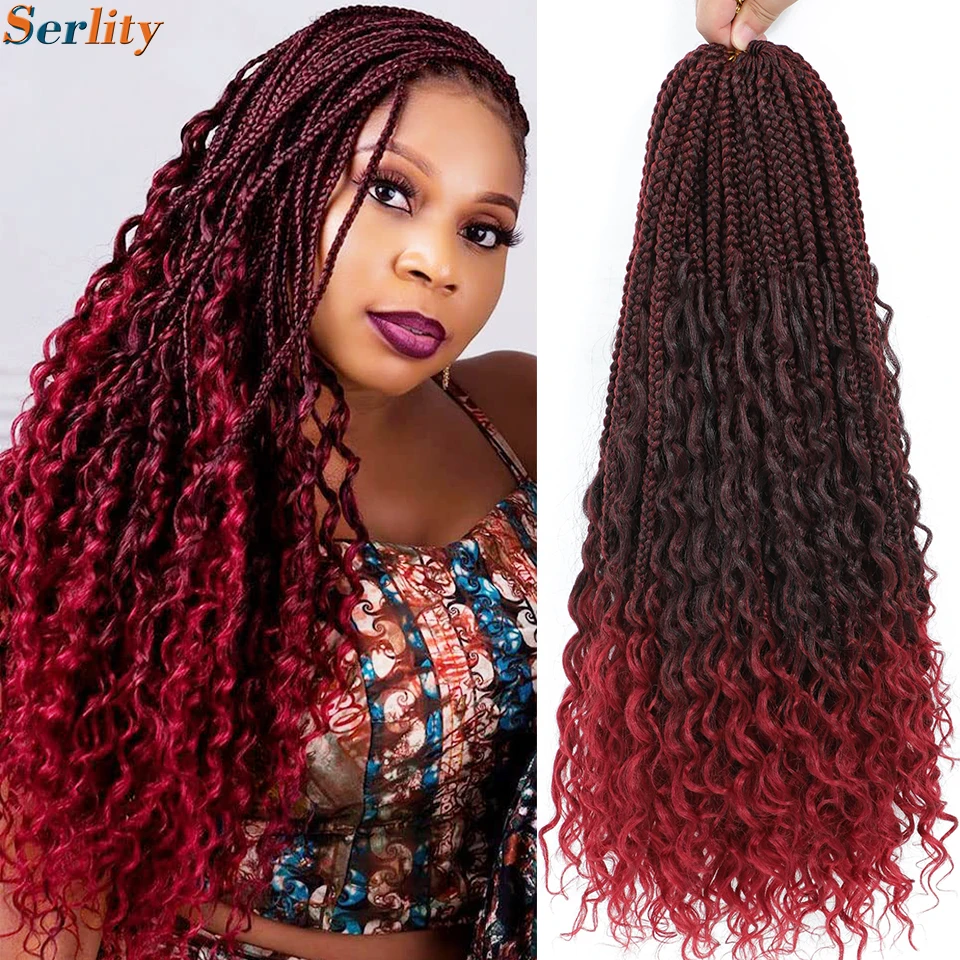 24 inch bohomian goddess box braids crochet hair t30 boho braids long crochet box synthetic hair extensions braiding