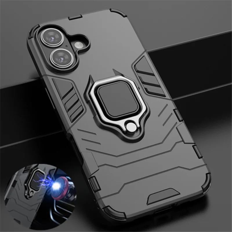 Ultimate Shockproof Armor Magnetic Ring Case with Lens Protection Cover