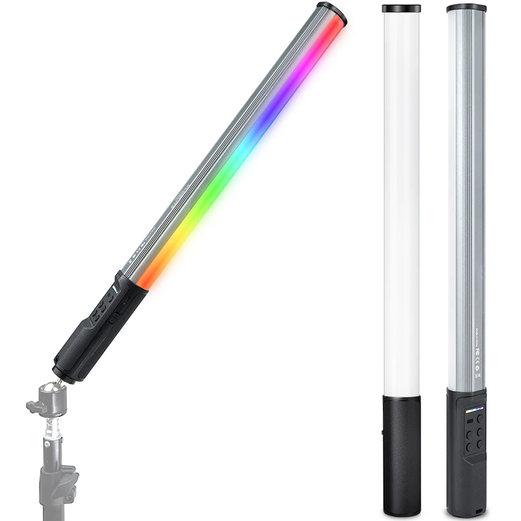 W150RGB 핸드헬드 RGB 라이트 튜브 LED 비디오 라이트 지팡이, 2500-9000K 밝기 조절 필 라이트, 브이로그 라이브 스트리밍 인물 사진