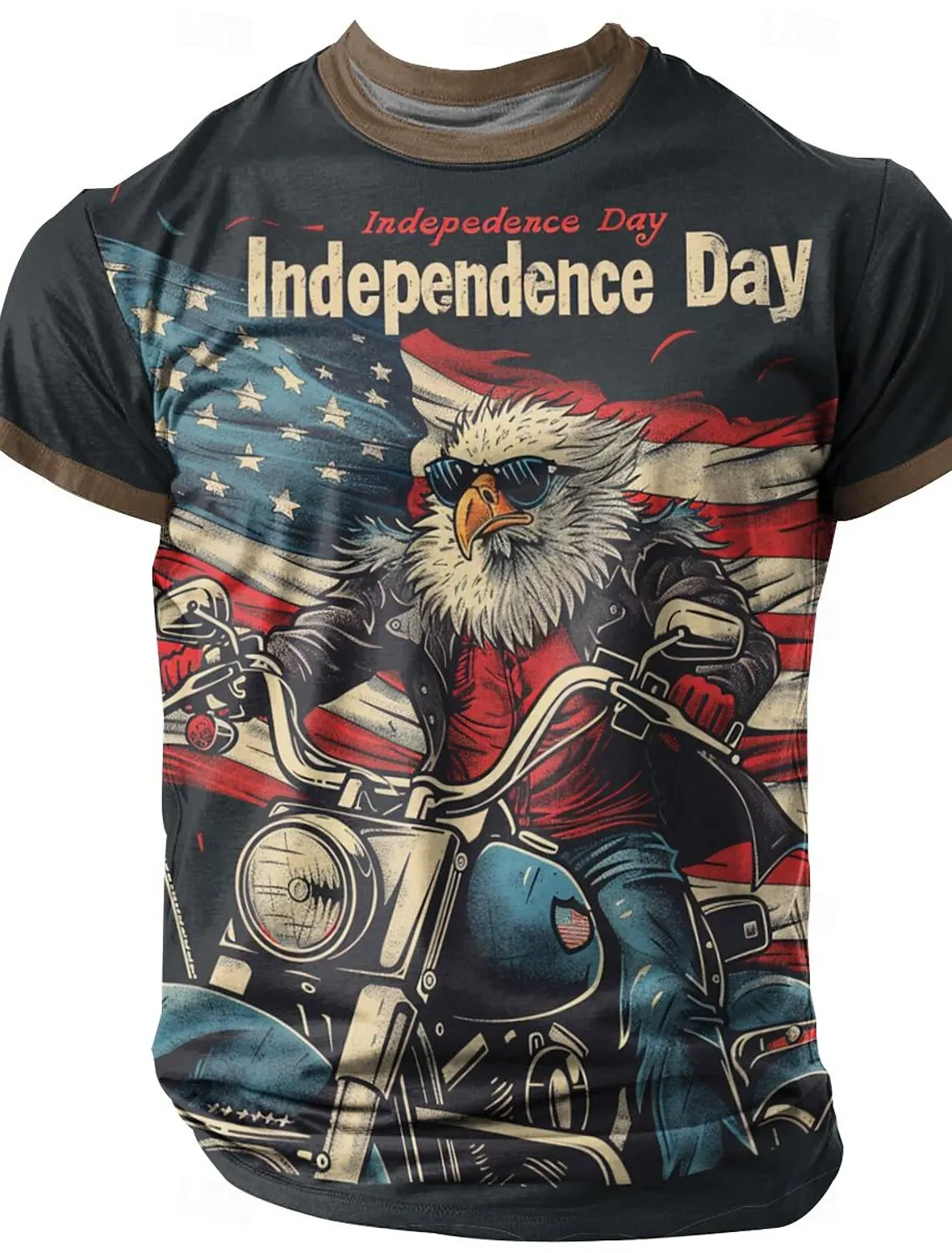 

American USA Flag Eagle Men's 3D Print T shirt Tee Street Festival 2024 American Independence Day T shirt O-Neck Shirt Summer