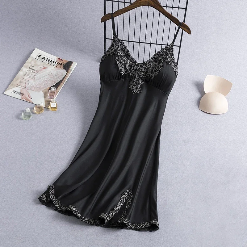 

Sexy Nightdress Lady Sleepwear V-Neck Gown Mini Sleeveless Nightgown Women Sleepshirt Dress Summer Robe Suspender Pyjama