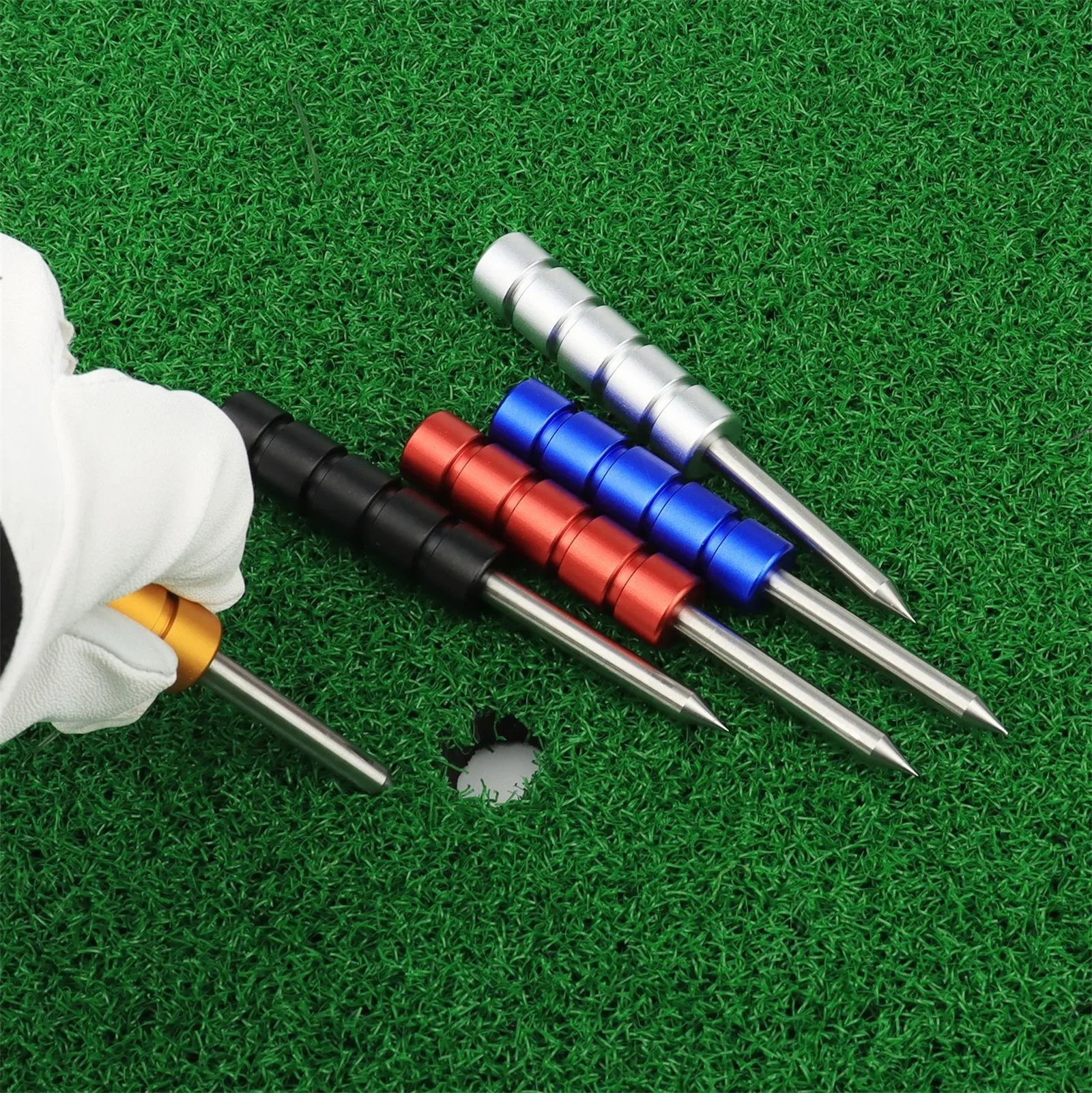 Stainless Steel Golf Divot Repair Tool Lawn Maintenance Pitch Groove Cleaner Marker Fork Pen Golf Accessories Putting Green Fork 3