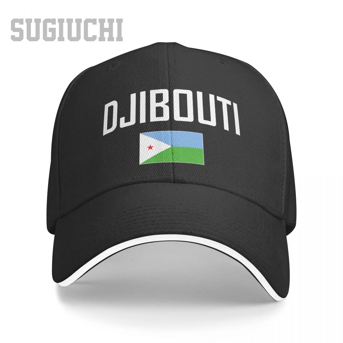 

Unisex Sandwich DJIBOUTI Flag And Font Baseball Cap Men Women Hip Hop Caps Snapback Golf Hat Fishing