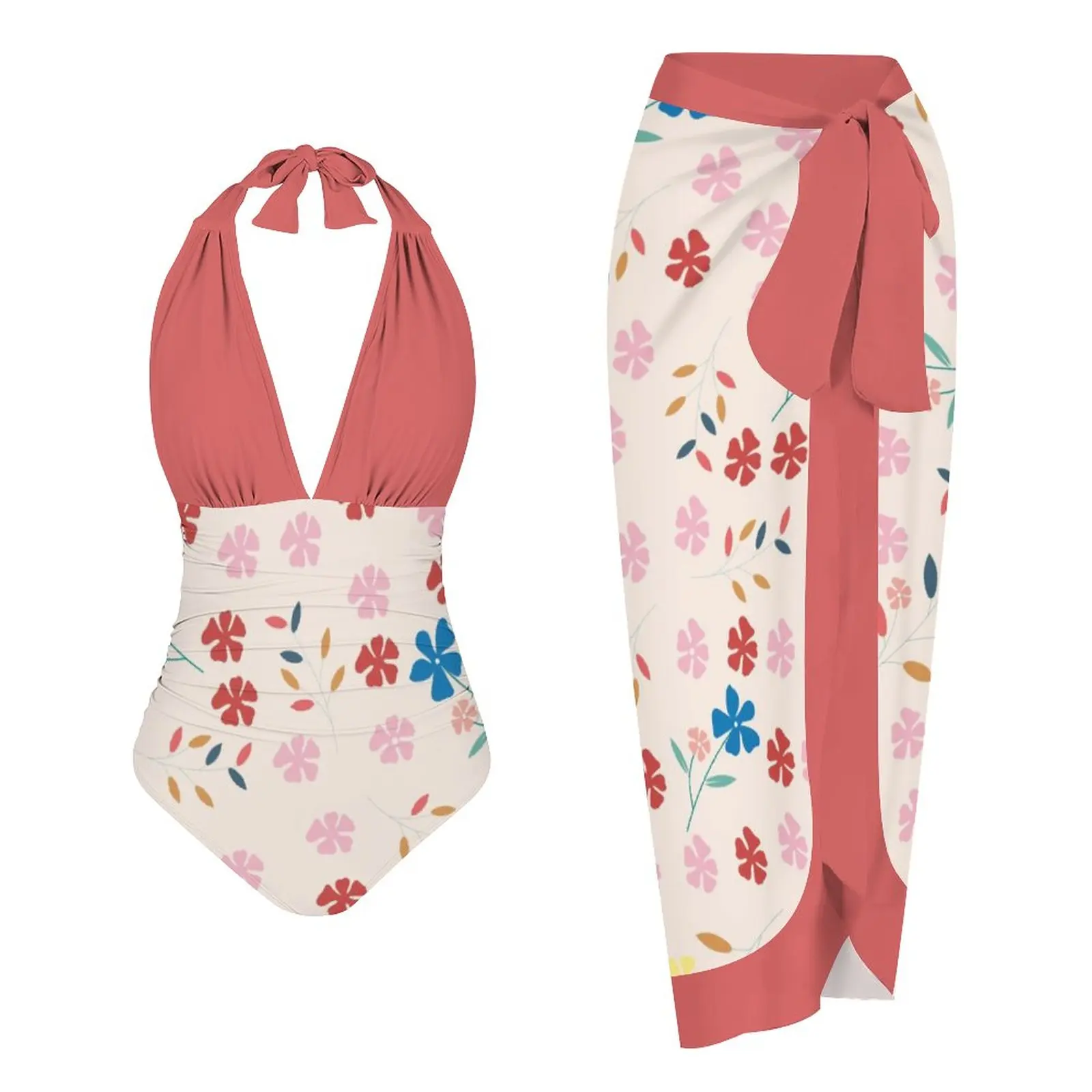 

2023 One-Piece Swimsuits & Beach Dresses Set Swimming Wear Female Swimsuit Beachwear Suit for Ladies Women Bathing Clothing