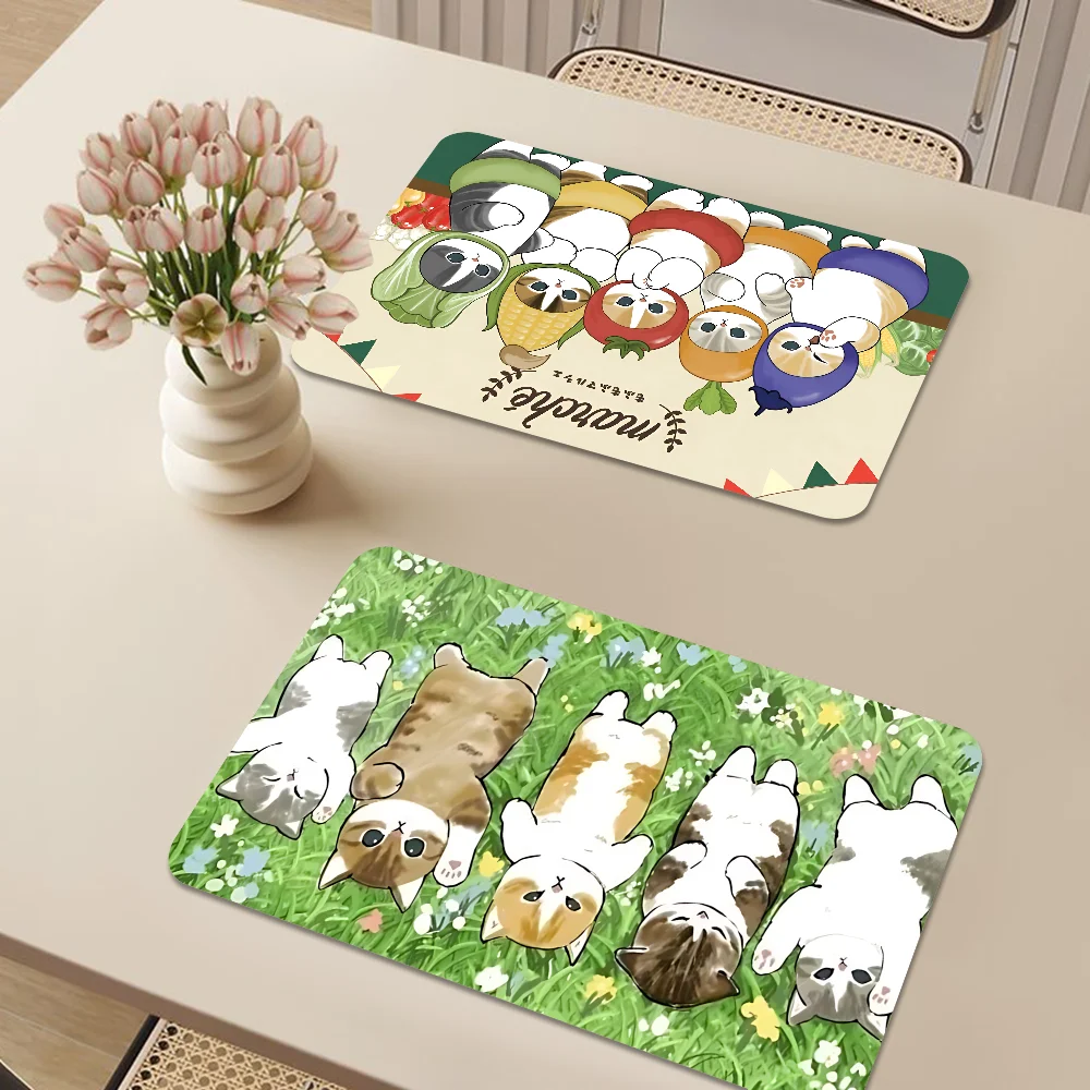 Funny Cat Mofusand Kitchen Draining Mat Tableware Pad Coffee Dish Drying Mat Placemat Bathroom Kitchen Drain Pad 4