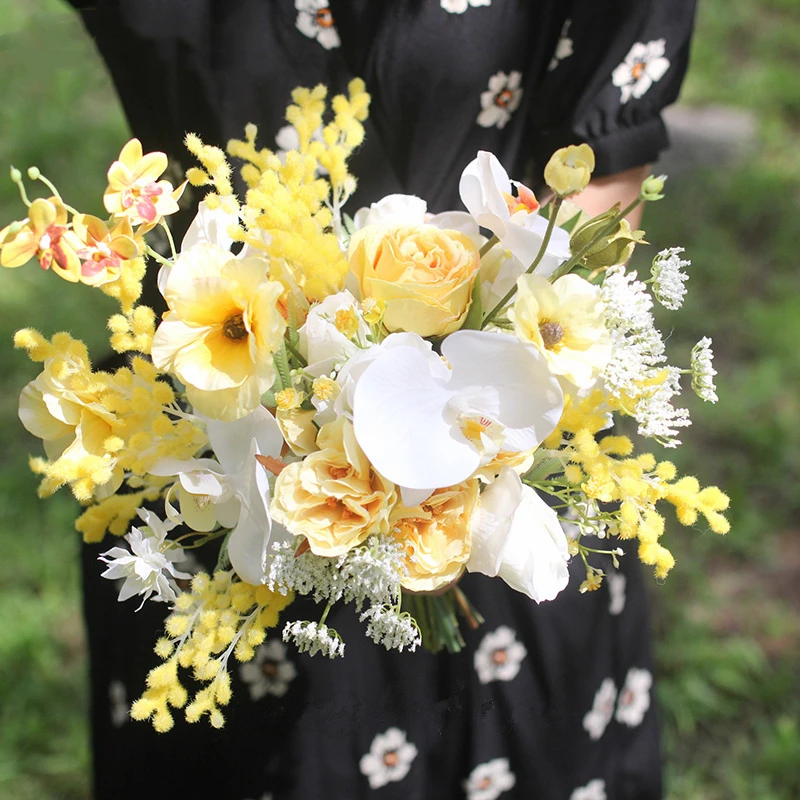 Janevini White Tulip Wedding Flowers Bridal Bouquets For Wedding