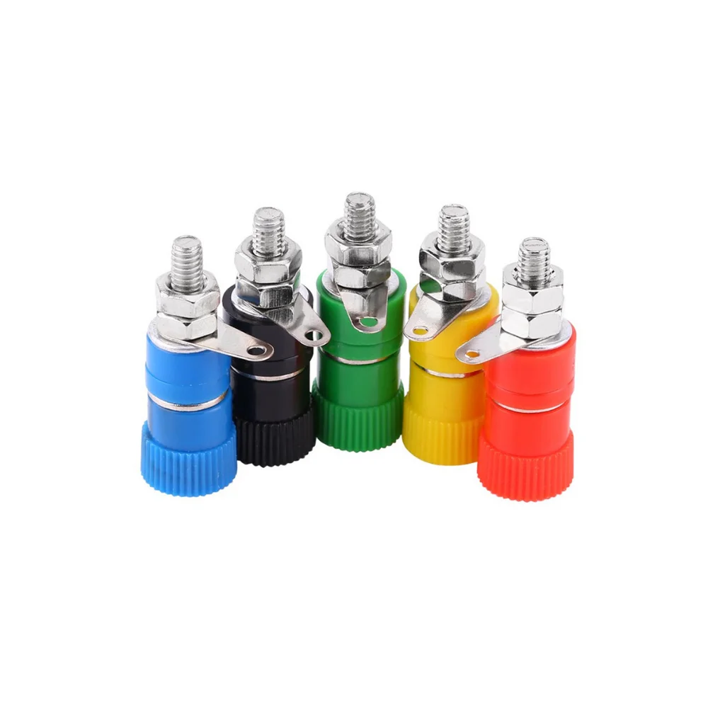 

20PCS 4mm Banana Socket Binding Post Nut Banana Plug Jack Zinc Alloy Plated Nickel Electrical Banana Connector Terminal 5 Colors